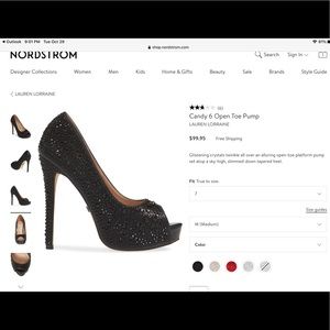 Lauren Lorraine Black 7 open toe platform pump